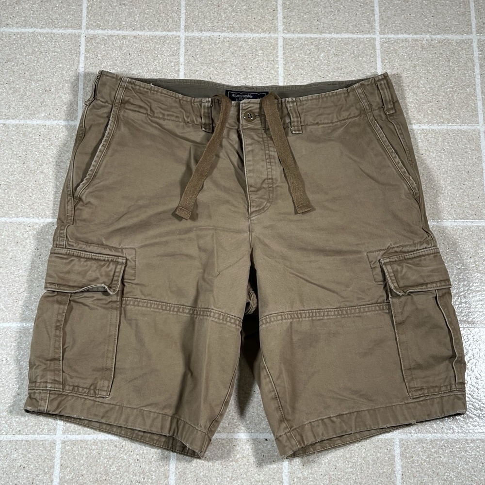 Vintage Abercrombie & Fitch Cargo Shorts Paratrooper Men's 34 Brown Tan Y2K 90s